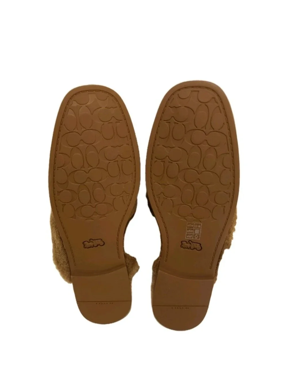 COACH: WOMEN'S: SIGNATURE SUEDE SHERPA: FLATS: MULES: SLIPPERS: SIZE 7: NIB:NEW